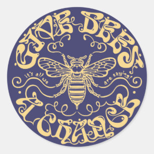 Pegatina Redonda Dar a las abejas una oportunidad