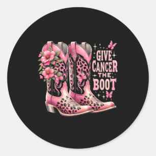 Pegatina Redonda Dar Cáncer El Bote De Bota De Bota De Bota De Bota