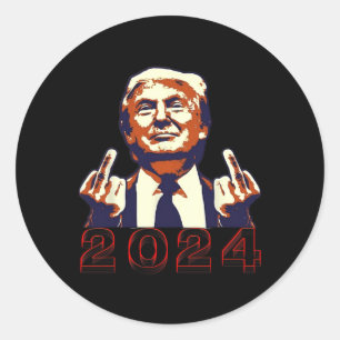 Pegatina Redonda Dar un Finger 2024 Flipping Off Design