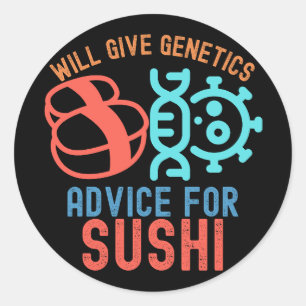 Pegatina Redonda Dará asesoramiento genético para Sushi