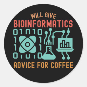 Pegatina Redonda Dará consejos de bioinformática para el café