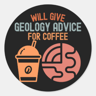 Pegatina Redonda Dará consejos de geología a cambio de café