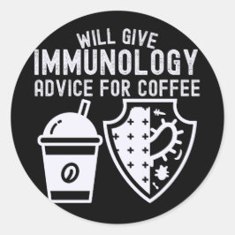 Pegatina Redonda Dará consejos de inmunología para el café