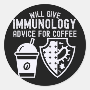 Pegatina Redonda Dará consejos de inmunología para el café