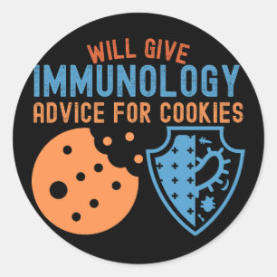 Pegatina Redonda Dará consejos de inmunología para galletas