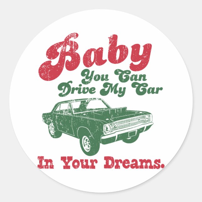 Pegatina Redonda Dardo de 1968 Dodge Hurst Hemi (Anverso)