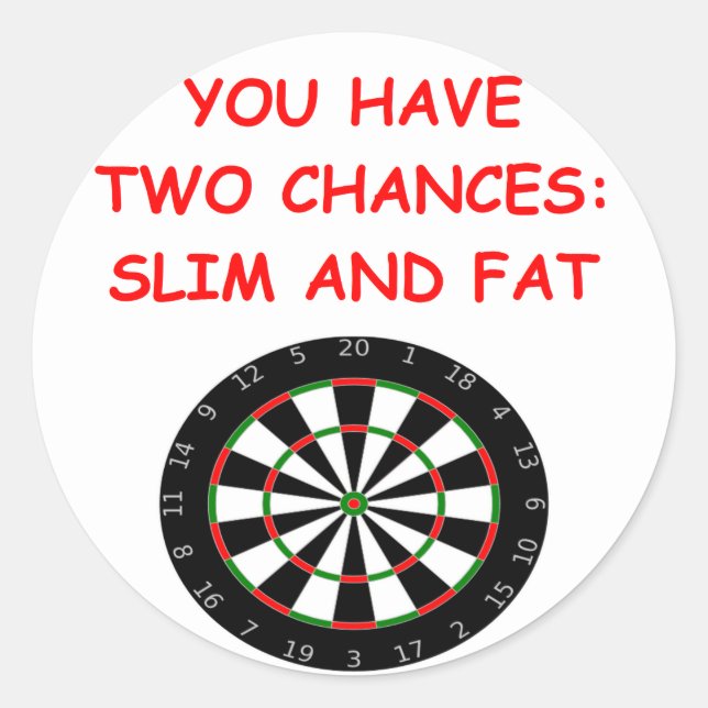 Pegatina Redonda dardos (Anverso)