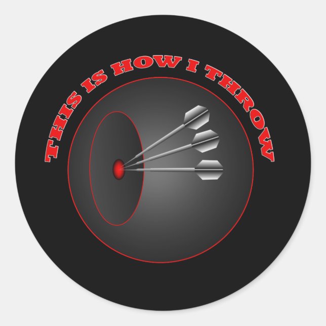 Pegatina Redonda Dardos como lanzo (Anverso)