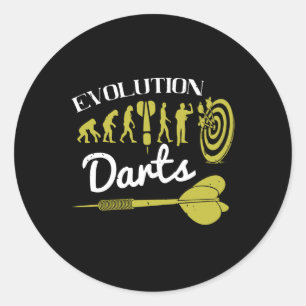 Pegatina Redonda Dardos - Dardos de evolución