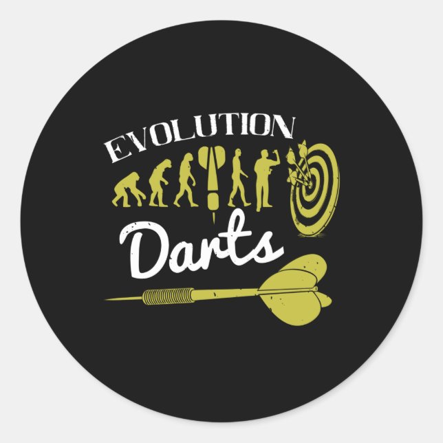 Pegatina Redonda Dardos - Dardos de evolución (Anverso)