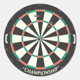 Pegatina Redonda Dardos y tableros: Modelo 3D: