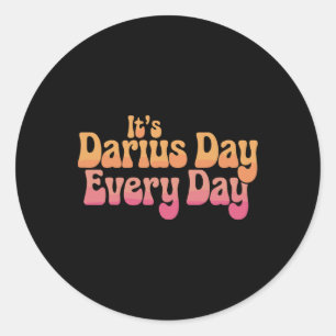 Pegatina Redonda Darius Day Meme divertido - Celebrar el amor2