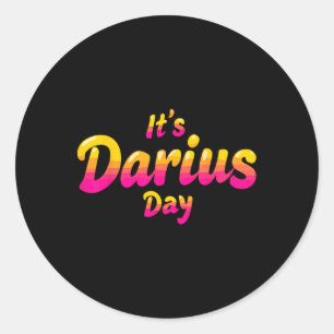 Pegatina Redonda Darius Day Meme divertido - Celebrar el amor3