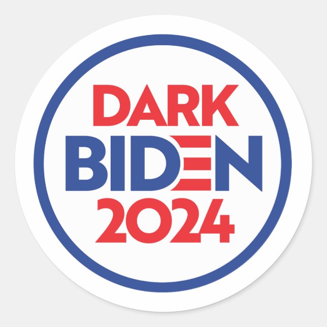 Pegatina Redonda Dark Biden 2024 (Anverso)