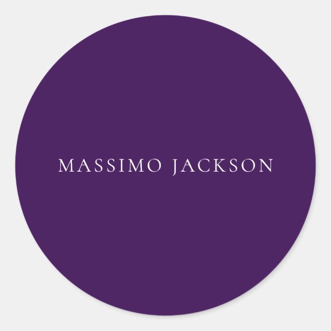 Pegatina Redonda Dark Purple Minimalist Plain Modern  (Anverso)