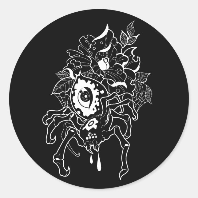Pegatina Redonda Dark Spider  (Anverso)