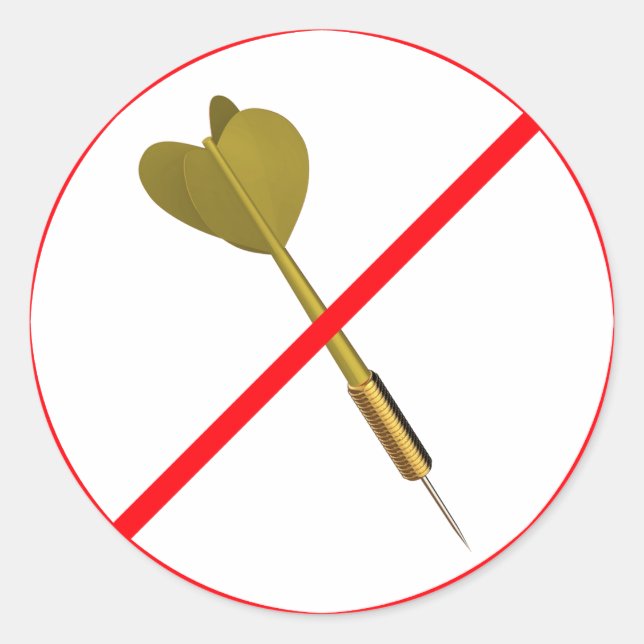 Pegatina Redonda ¡Dart Arrows Prohibido! (Anverso)