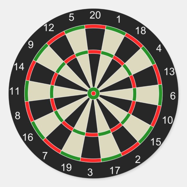 Pegatina Redonda Dart Board (Anverso)