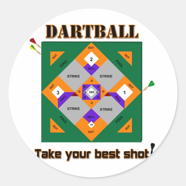 Pegatina Redonda Dartball (Anverso)
