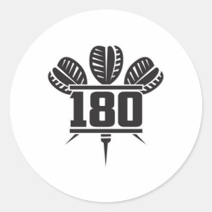 Pegatina Redonda Darts 180 Dart Dartboard Bullseye Arrow Idea