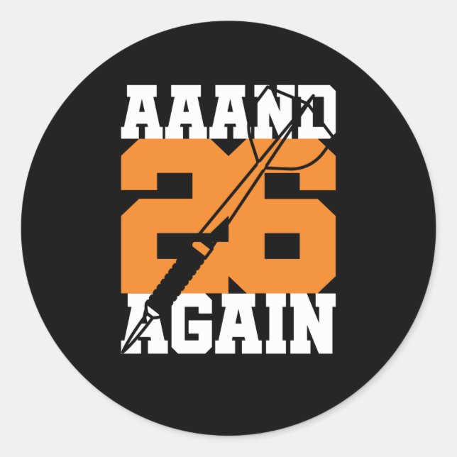 Pegatina Redonda Darts 26 Again Club Hobby Sports Funny (Anverso)