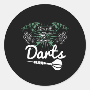 Pegatina Redonda Darts - Juguemos dardos