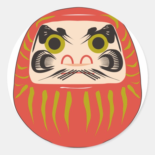 Pegatina Redonda Daruma (Anverso)