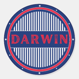Pegatina Redonda Darwin City Pride Emblem – Australian Identity