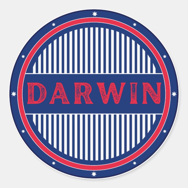 Pegatina Redonda Darwin City Pride Emblem – Australian Identity (Anverso)