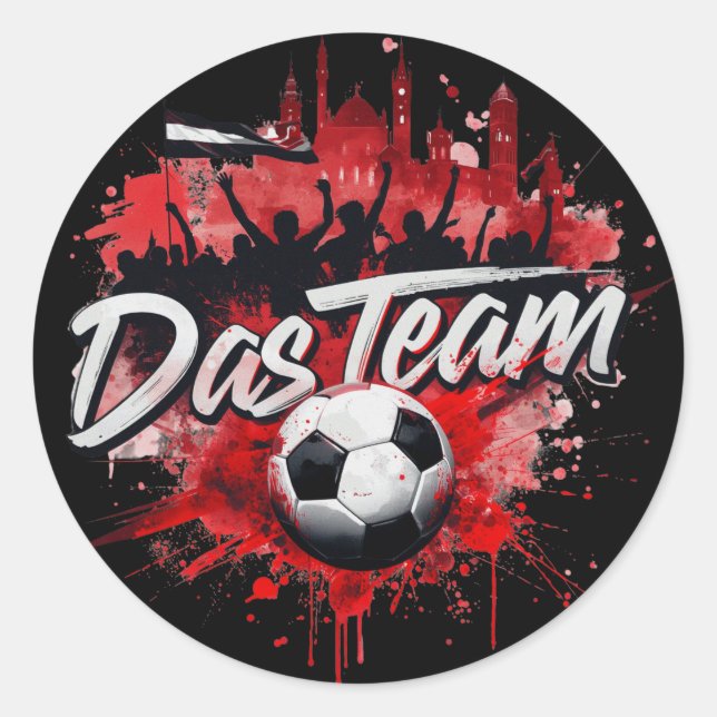 Pegatina Redonda Das Team - el apodo del equipo de Austria (Anverso)