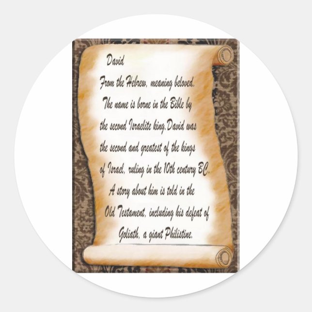 Pegatina Redonda David (Anverso)