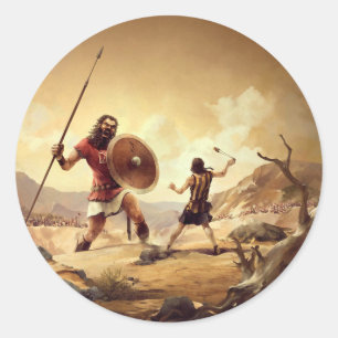 Pegatina Redonda David and Goliath