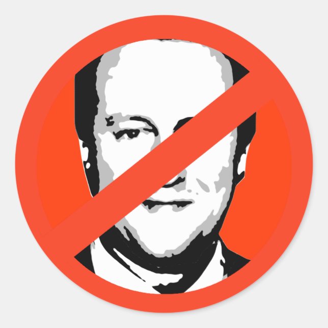 Pegatina Redonda David Cameron (Anverso)