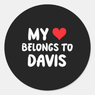 Pegatina Redonda Davis - Mi Corazón Pertenece A Davis - Amor