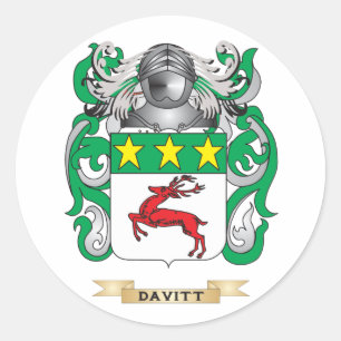 Pegatina Redonda Davitt Coat de Armas