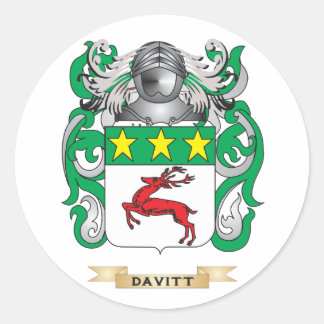 Pegatina Redonda Davitt Coat de Armas