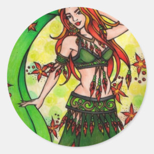 Pegatina Redonda Dawn Belly Dancer