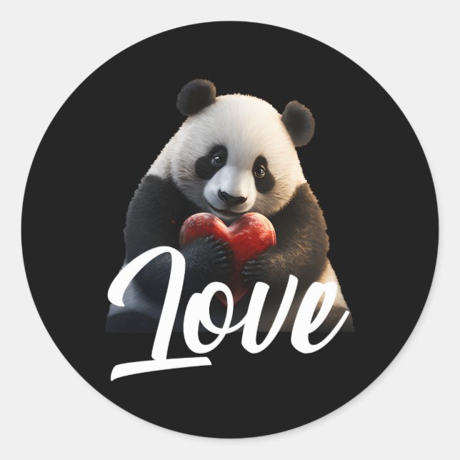 Pegatina Redonda Day Panda Panda Love He (Anverso)