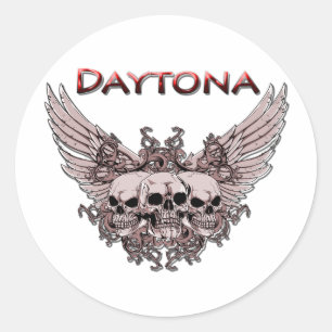 Pegatina Redonda Daytona 3 Flores rojas