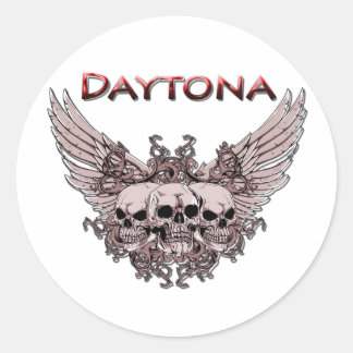 Pegatina Redonda Daytona 3 Flores rojas