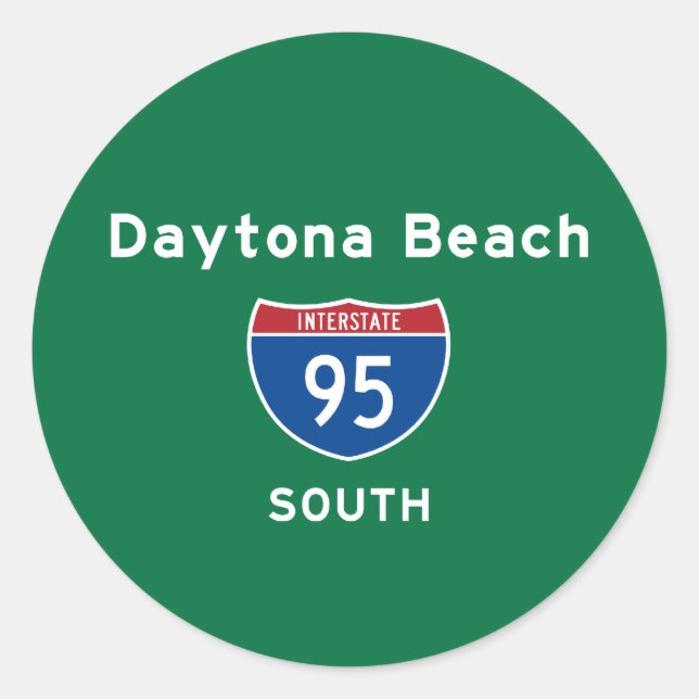 Pegatina Redonda Daytona Beach 95 (Anverso)