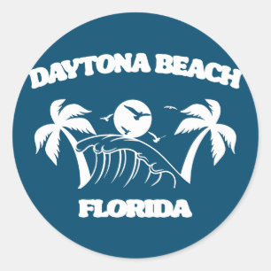 Pegatina Redonda Daytona Beach Florida