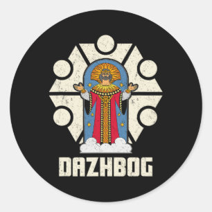 Pegatina Redonda Dazhbog Mitología Antigua Eslava Paganismo Rusia
