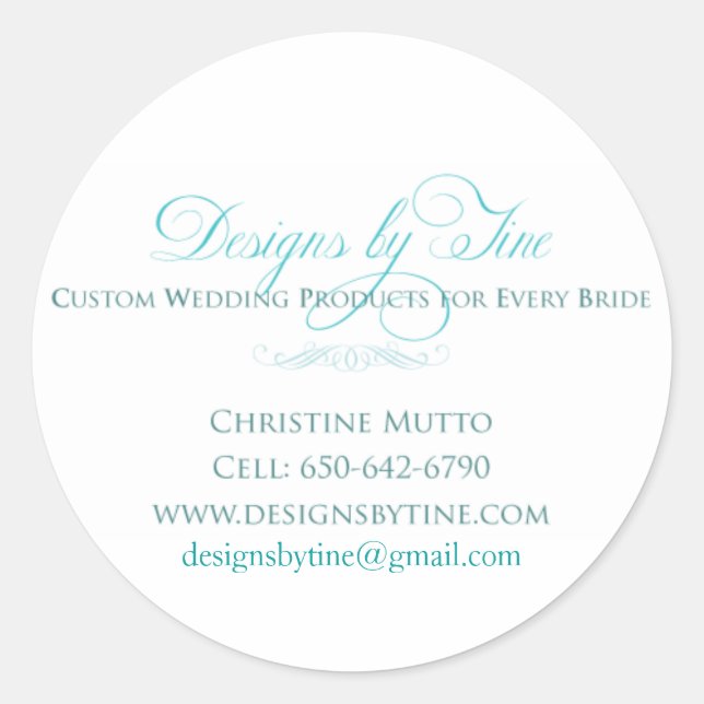 Pegatina Redonda DBT_Biz_Card_1, designsbytine@gmail.com (Anverso)