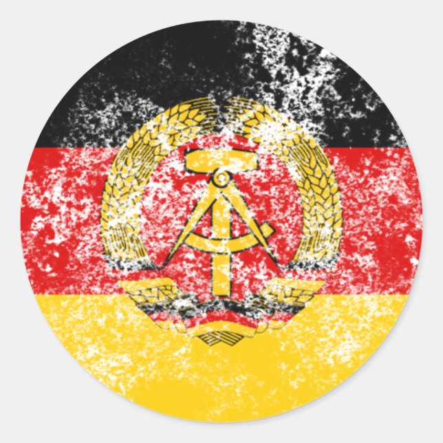 PEGATINA REDONDA DDR. (Anverso)