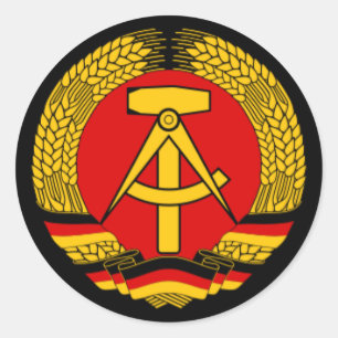 Pegatina Redonda DDR de Alemania del Este