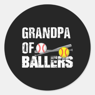 Pegatina Redonda De Ballers Funny Béisbol De Los Padres Día Gif