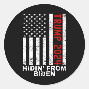 Pegatina Redonda De Biden Kids Men Trump 2024 Bandera Anti Joe Bide