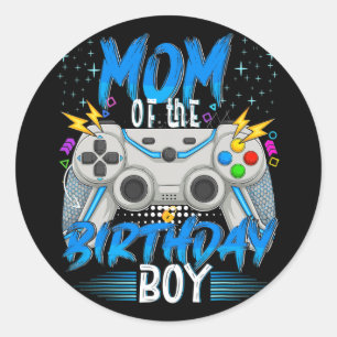 Pegatina Redonda De Birthday Boy Video Game Birthday Gamer Boys