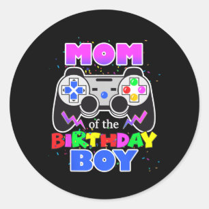Pegatina Redonda De Birthday Boy Video Game Birthday Gamer Guay